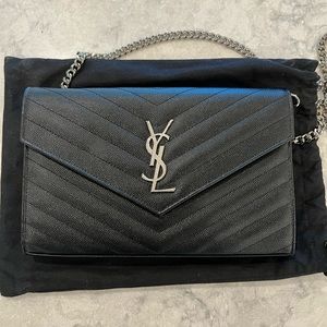 YSL Wallet On a Chain - Black - GREAT Condition
